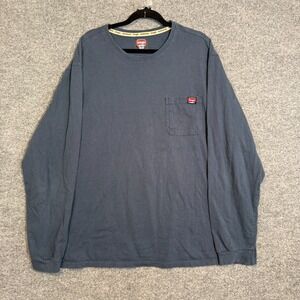 Wrangler Workwear Shirt Mens 3XL Blue Pocket Tee Thrashed Distressed Grunge